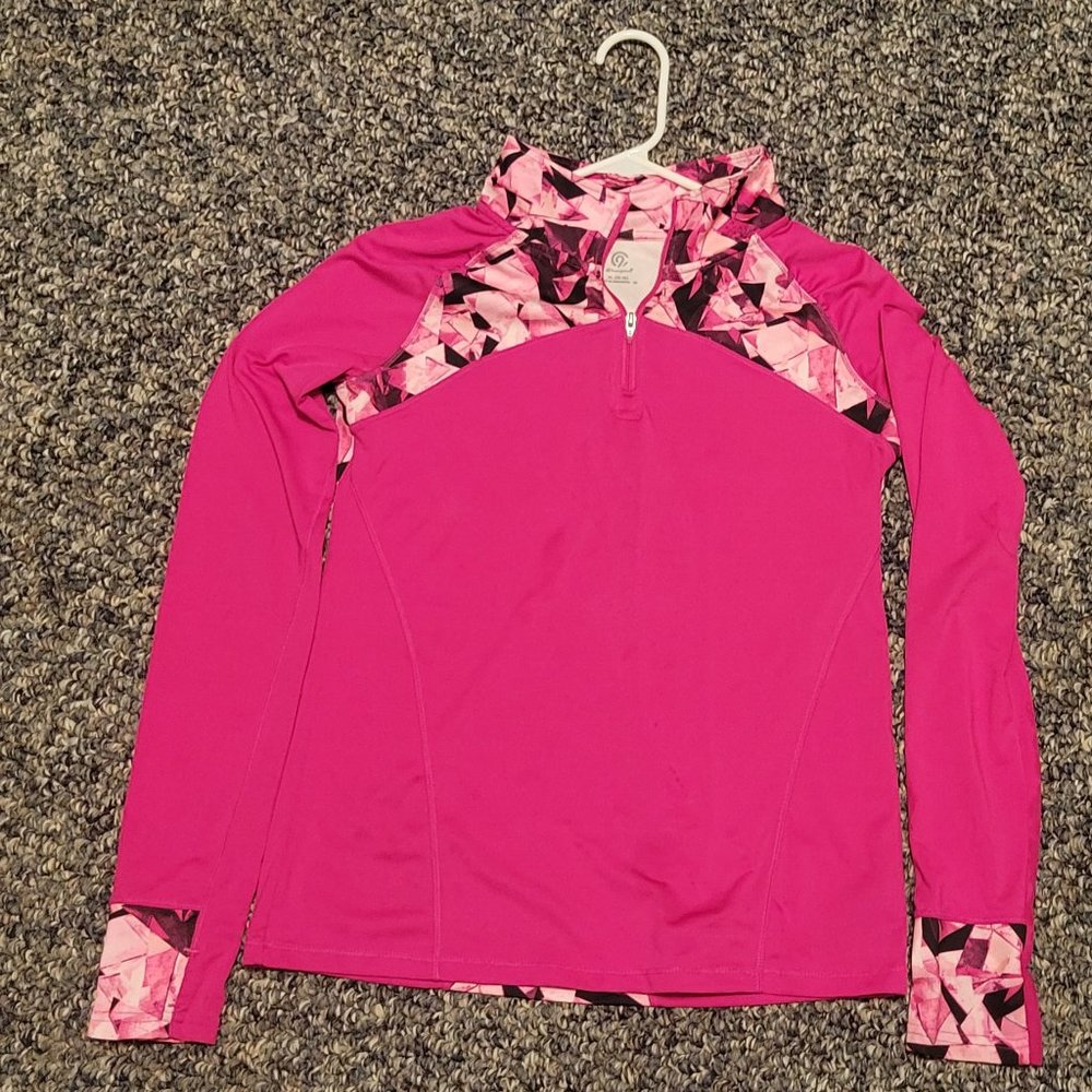 Champion XL (14-16) pink, long-sleeved shirt with zipper